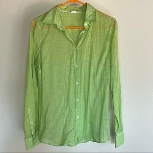 Y2K J.Crew Featherweight Cotton Button-down Shirt Top  M  Summer 2007 Collection